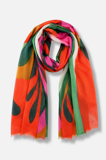 Rumer Abstract Botanical Scarf - Multi Color 