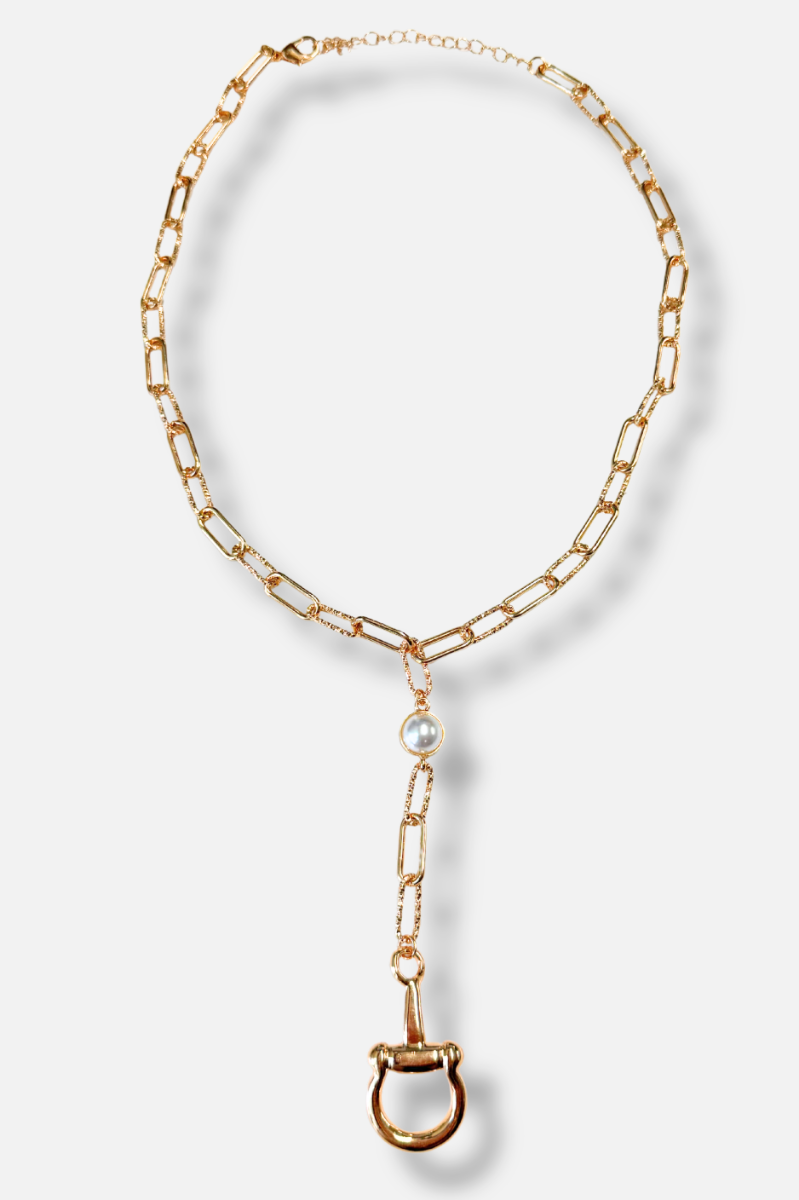 Elodie Pearl Lariat Necklace