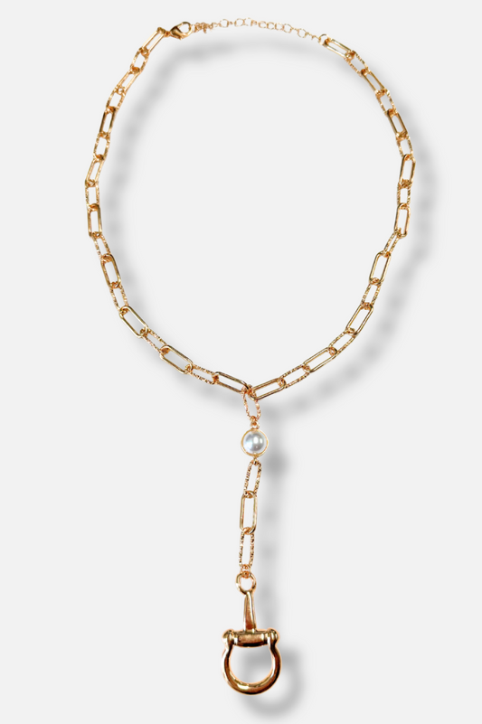 Elodie Pearl Lariat Necklace