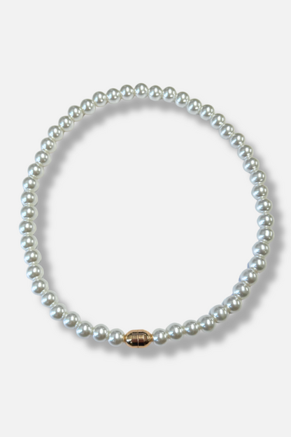 Vivienne Pearl Scarf Necklace - Brown & Dots 