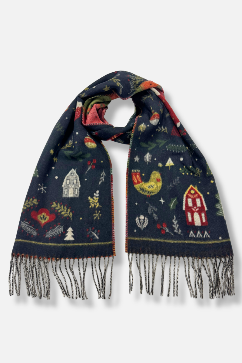 Christmas Scarf - Navy 