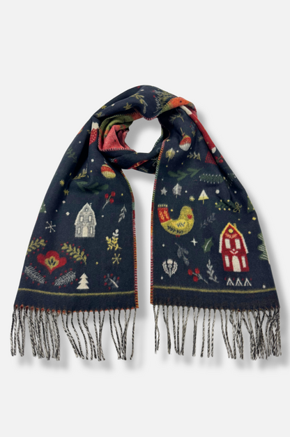 Christmas Scarf - Navy 