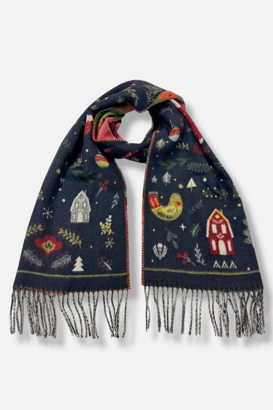 Christmas Scarf - Navy 