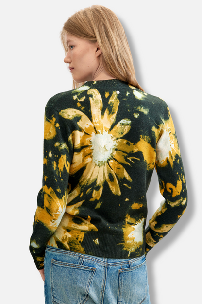 Floral Pullover - Black & Yellow 