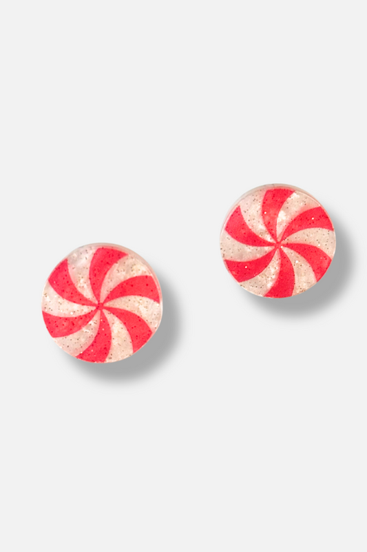 Peppermint Studs - Red & White