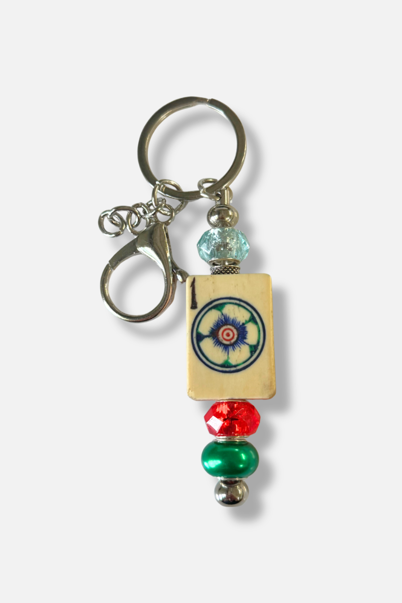 Vintage Mah-Jongg Tile Key Chain #2