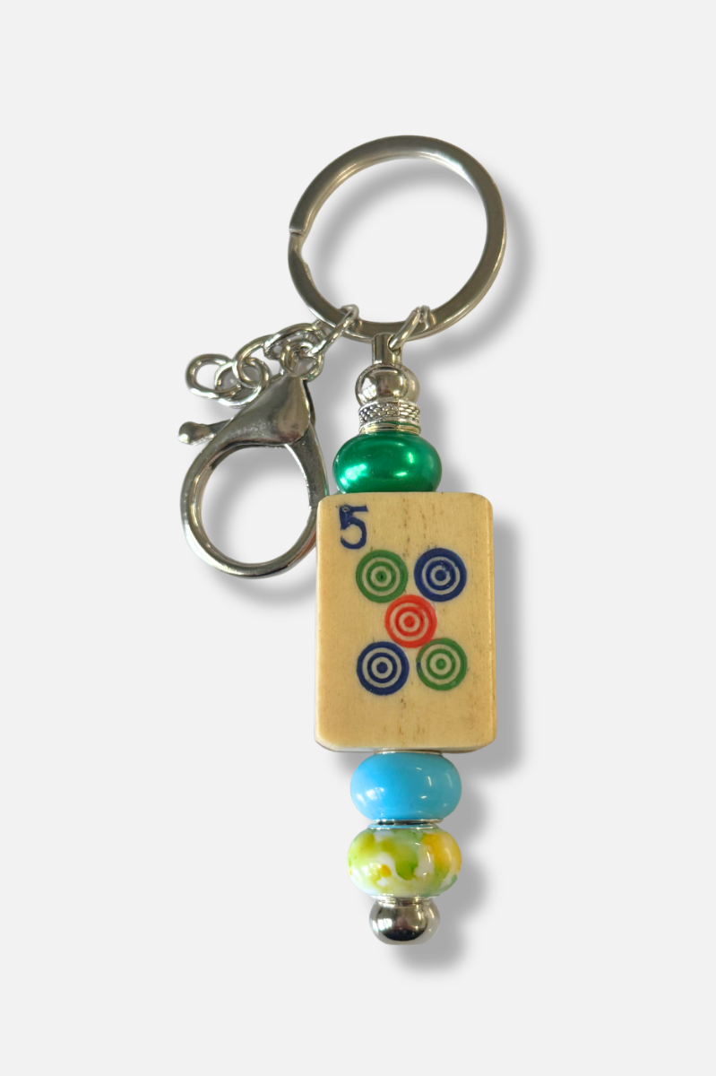Vintage Mah-Jongg Tile Key Chain #1