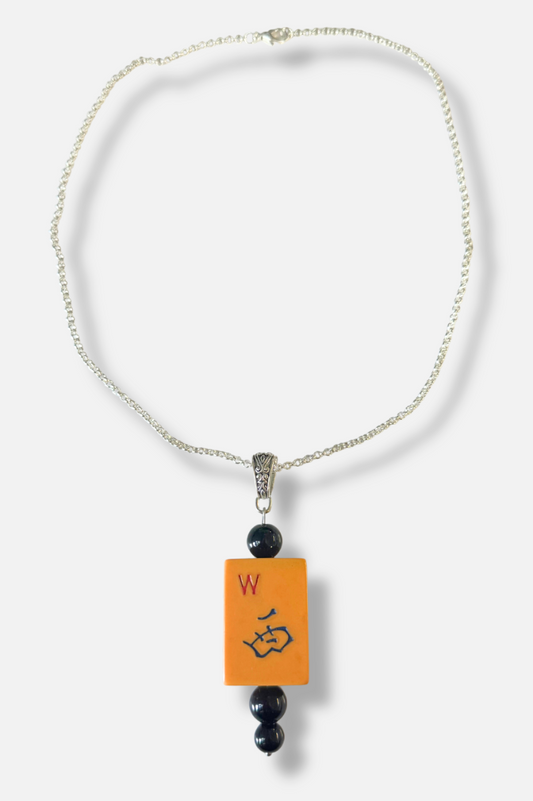 Vintage Mah-Jongg Necklace - Silver 