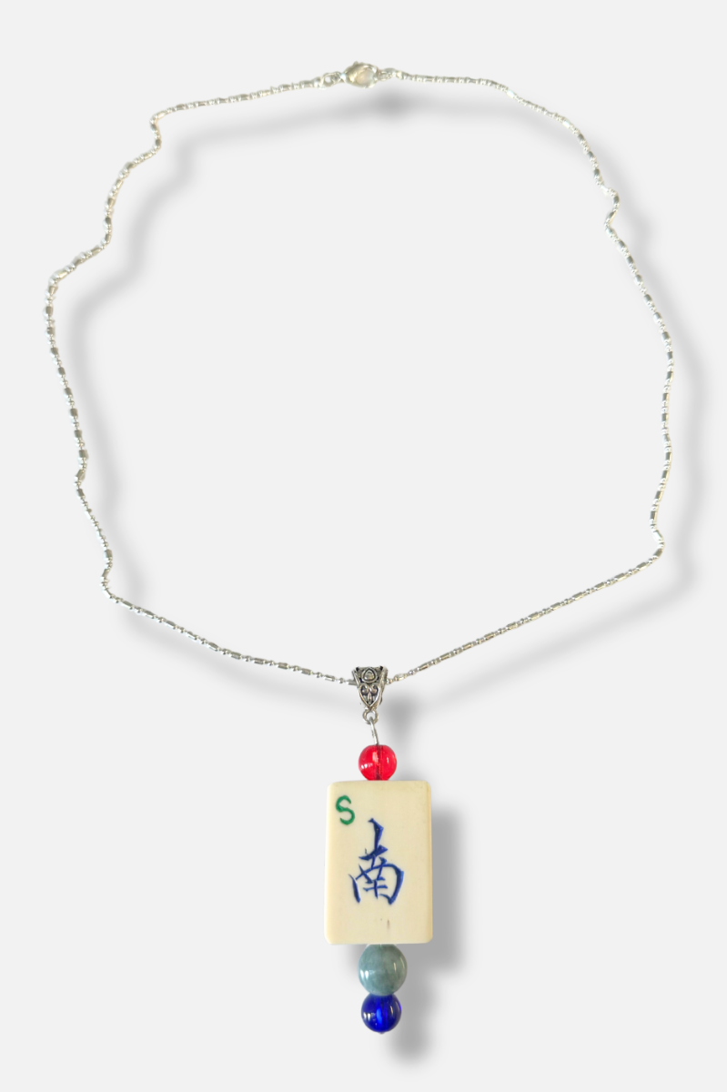 Vintage Mah-Jongg Necklace - Silver 