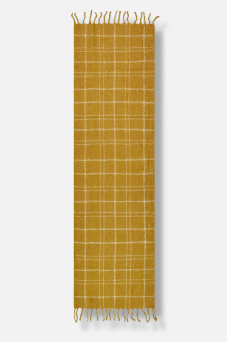 Murphy Plush Plaid Scarf - Mustard 