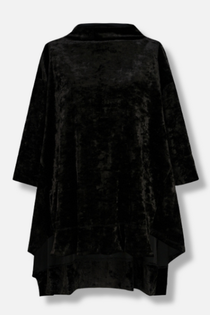 Velvet Cowl Tunic - Black 