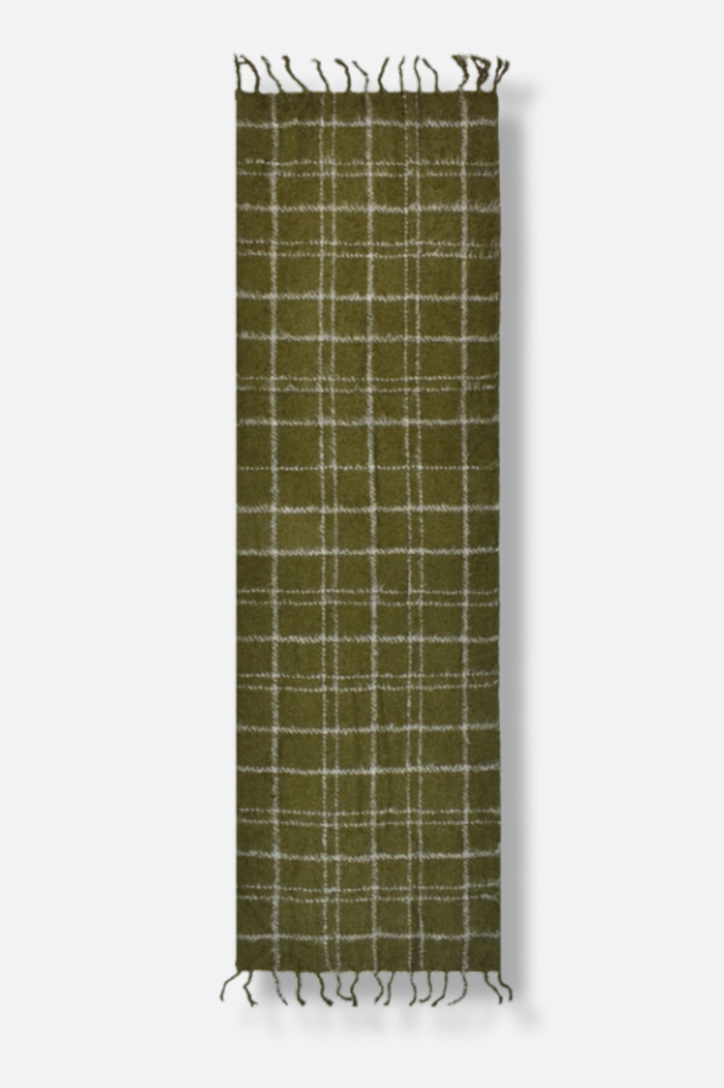 Murphy Plush Plaid Scarf - Olive 