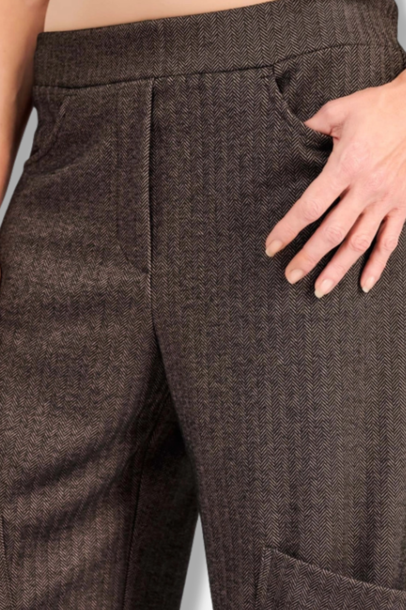 Studio Pocket Herringbone Pant - Taupe 