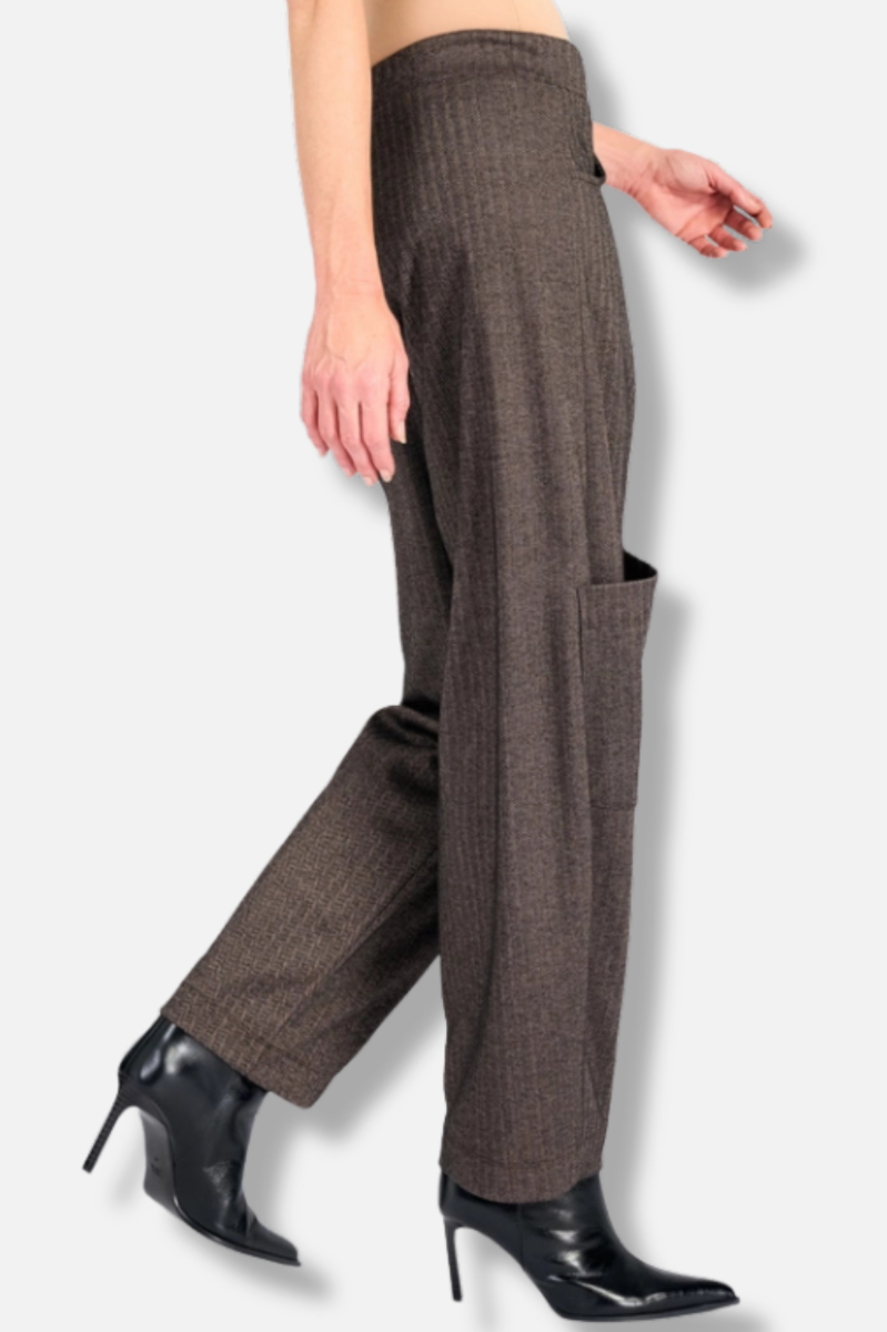 Studio Pocket Herringbone Pant - Taupe 