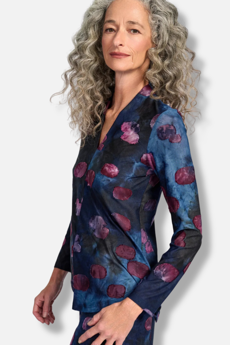 Whirligig V-Neck Top - Midnight 