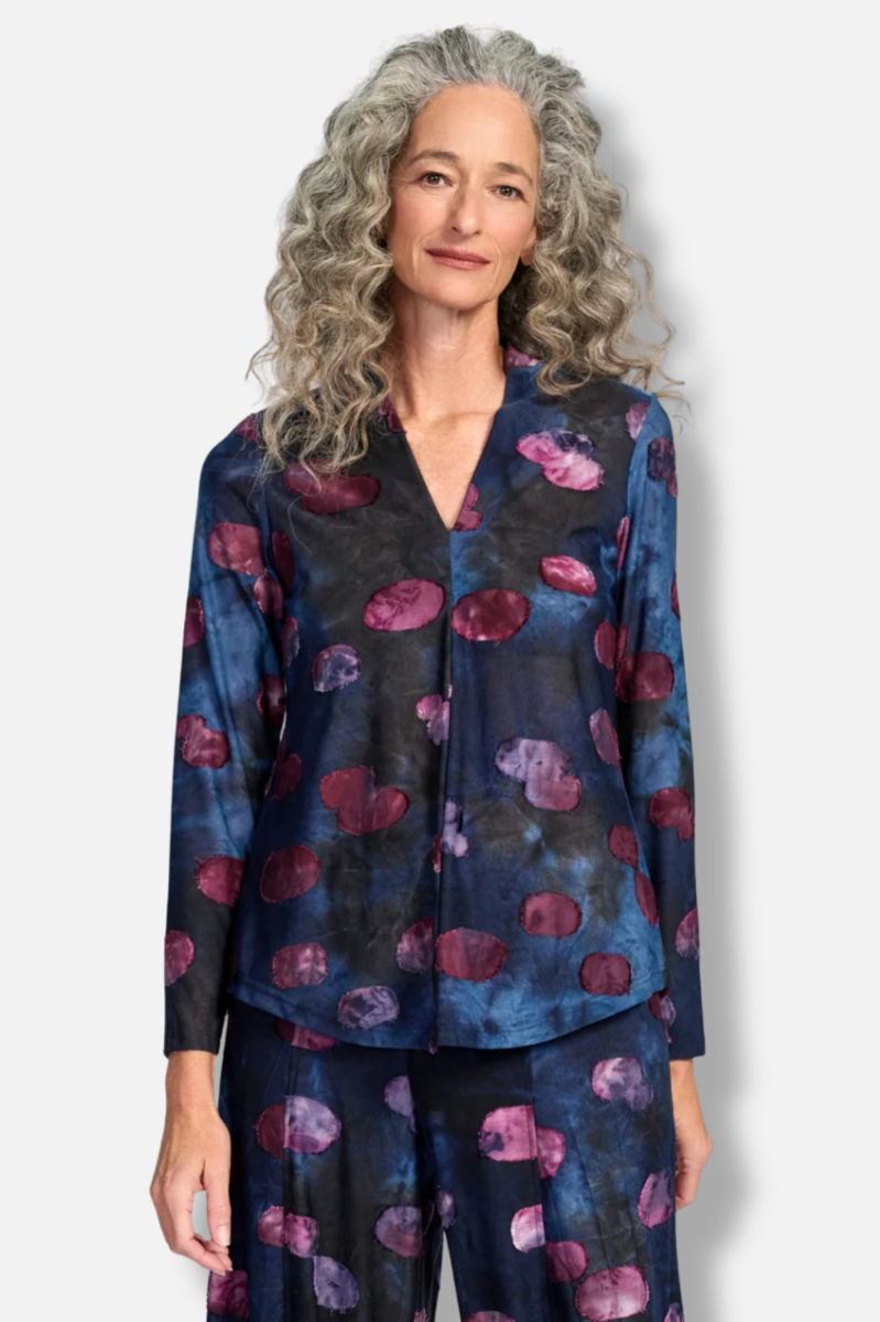 Whirligig V-Neck Top - Midnight 