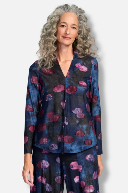 Whirligig V-Neck Top - Midnight 