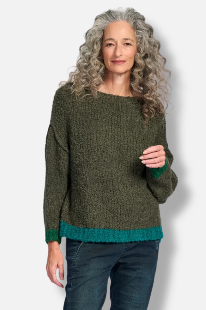Riff Boucle Sweater - Pine
