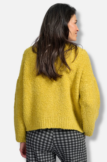 Teddy Boucle Cardigan - Sunflower