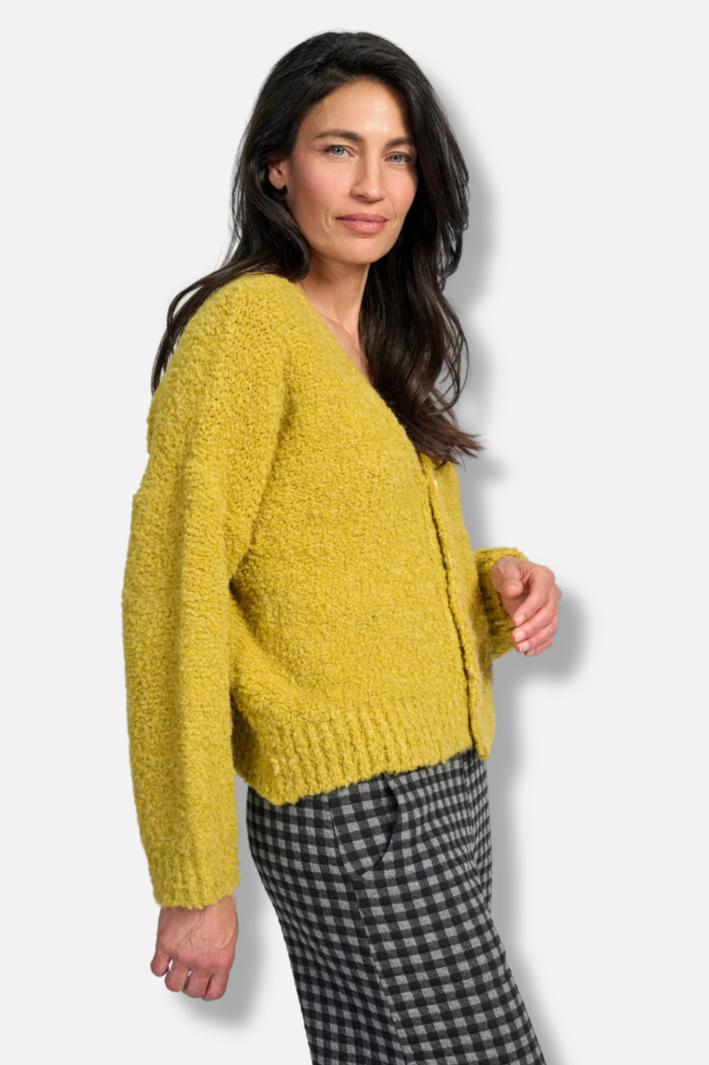Teddy Boucle Cardigan - Sunflower