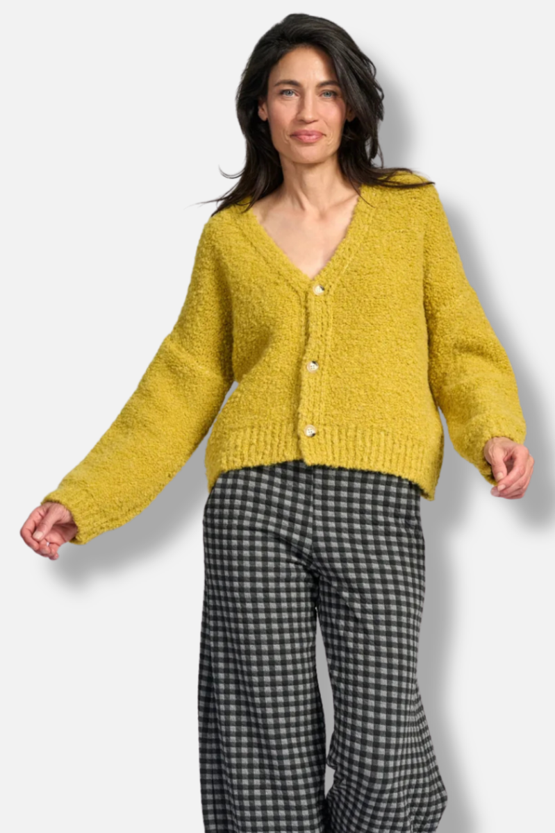 Teddy Boucle Cardigan - Sunflower