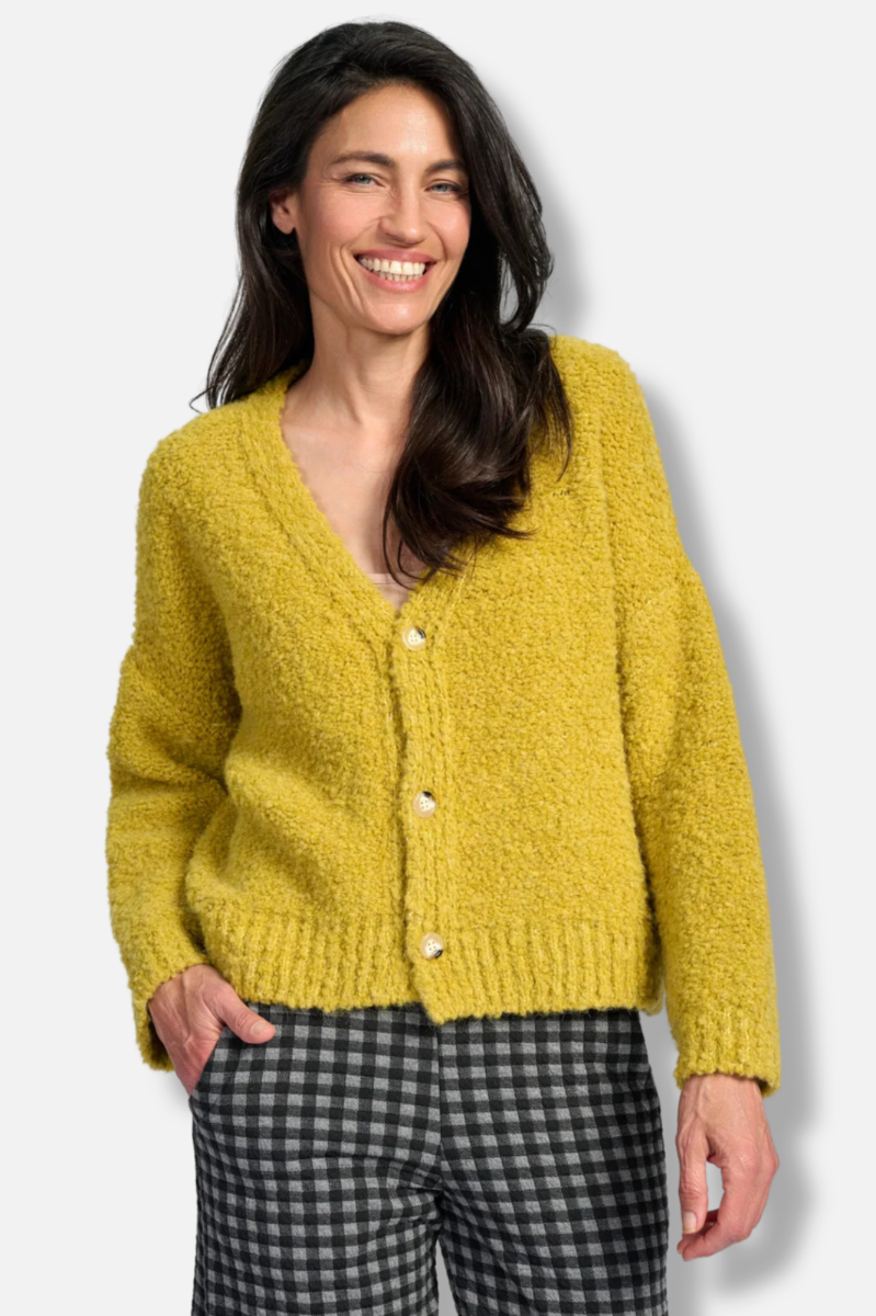 Teddy Boucle Cardigan - Sunflower