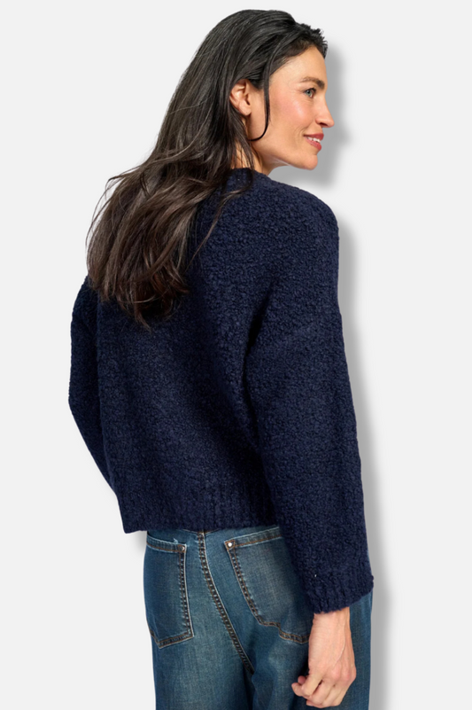 Teddy Boucle Cardigan - Midnight 