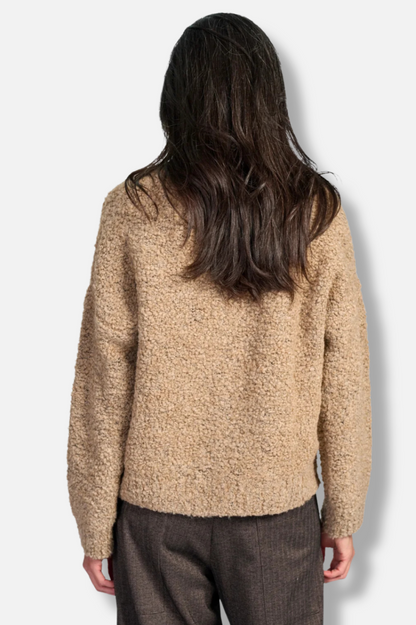 Teddy Boucle Cardigan - Sand