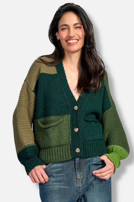 Carnival Chunky Cardigan - Pine
