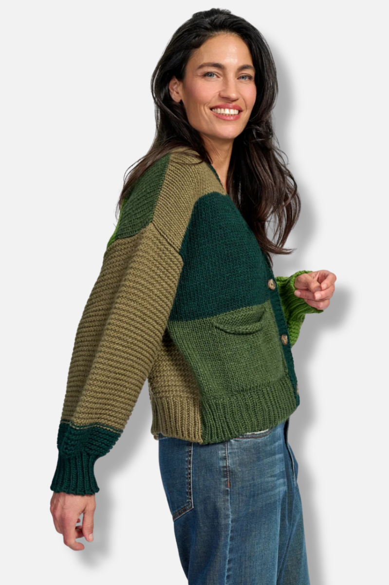 Carnival Chunky Cardigan - Pine