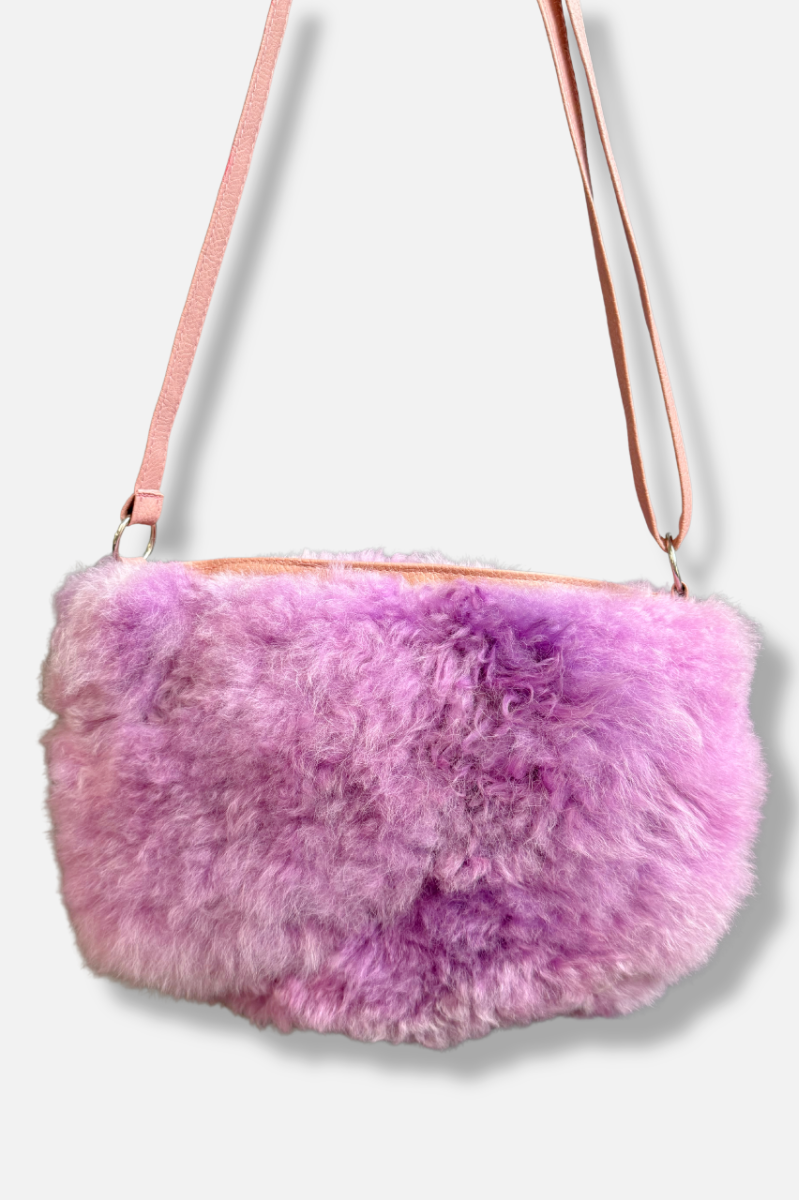 Alpaca Fur Purse - Purple