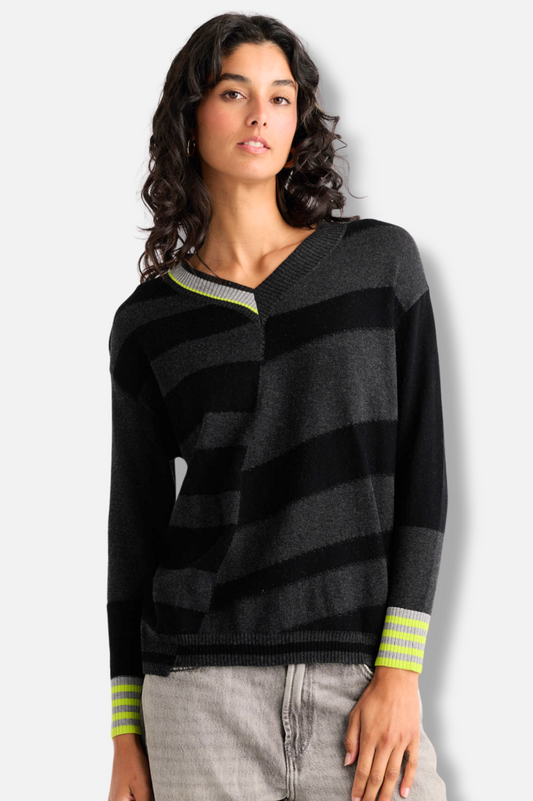 Crazy Stripe Sweater - Black