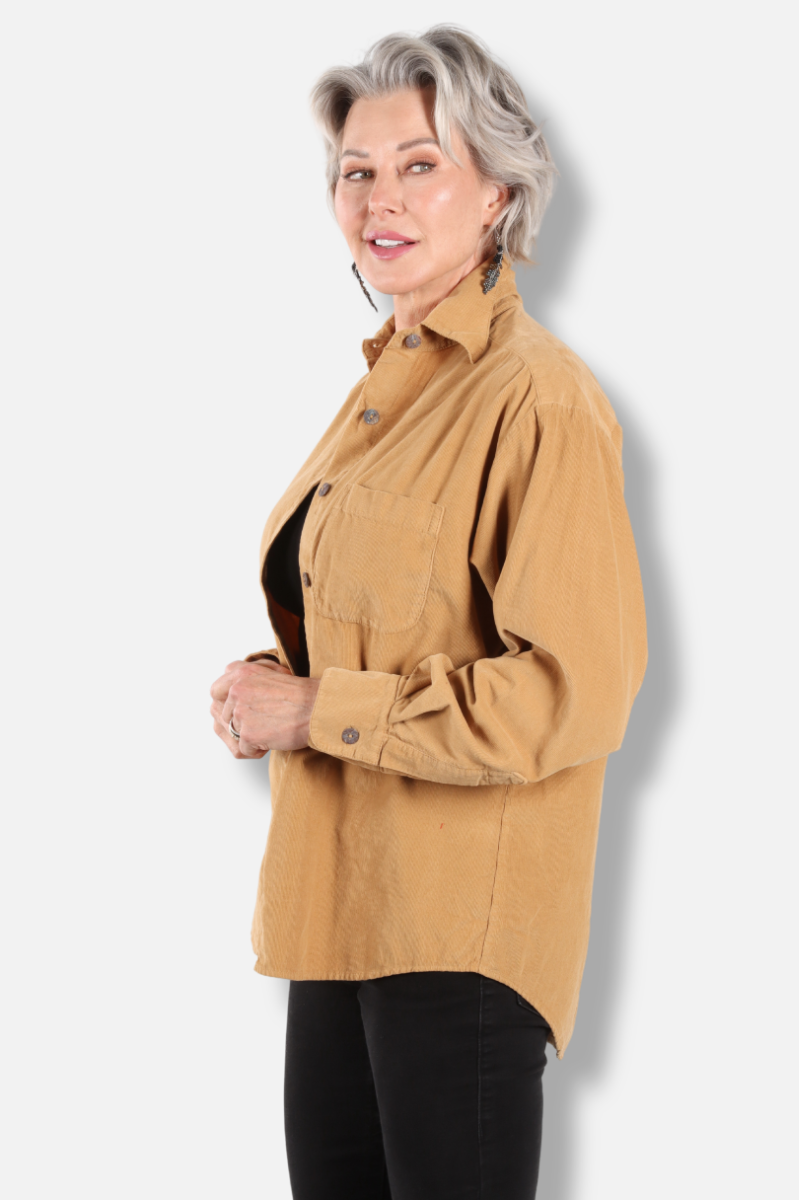 Boyfriend Shirt - Gingersnap Corduroy 