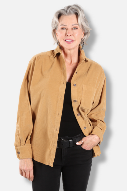 Boyfriend Shirt - Gingersnap Corduroy 