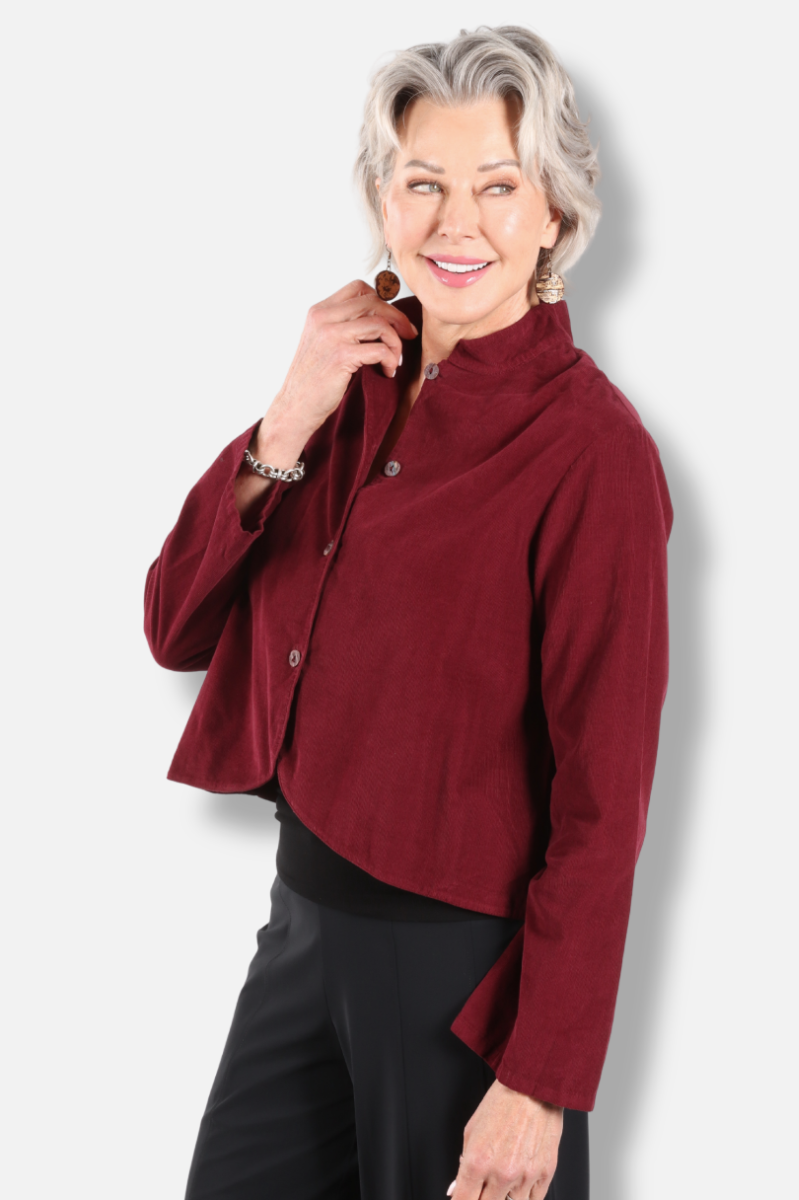 Crop Mandarin Jacket - Rhone Corduroy