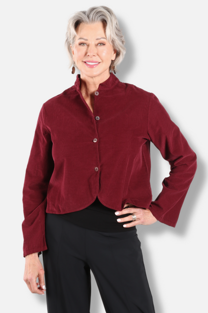 Crop Mandarin Jacket - Rhone Corduroy