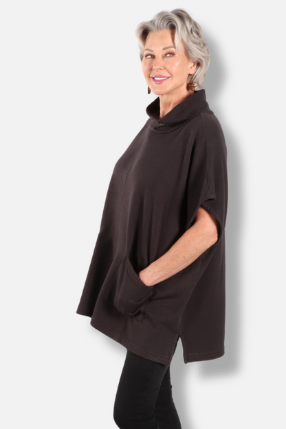 Pip Poncho - Fig Fleece 