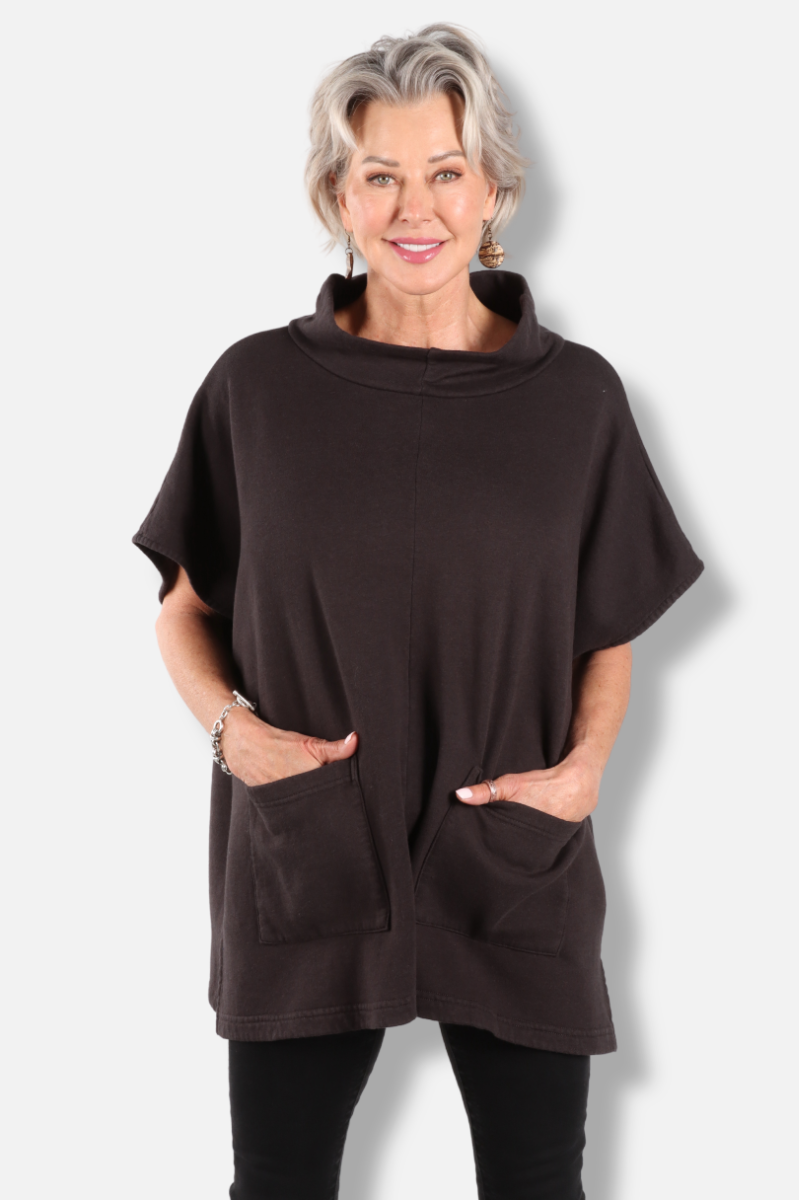 Pip Poncho - Fig Fleece 