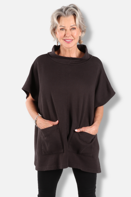 Pip Poncho - Fig Fleece 