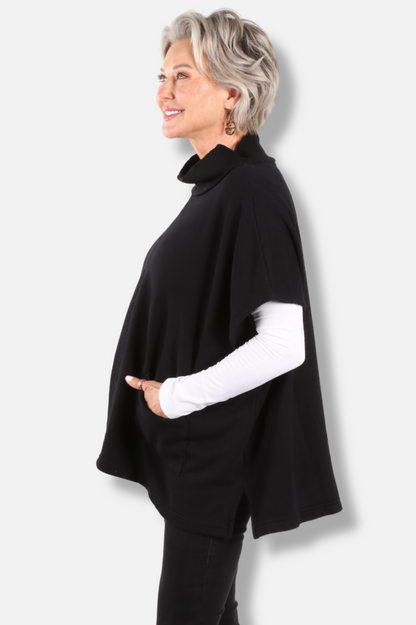 Pip Poncho - Black Fleece 