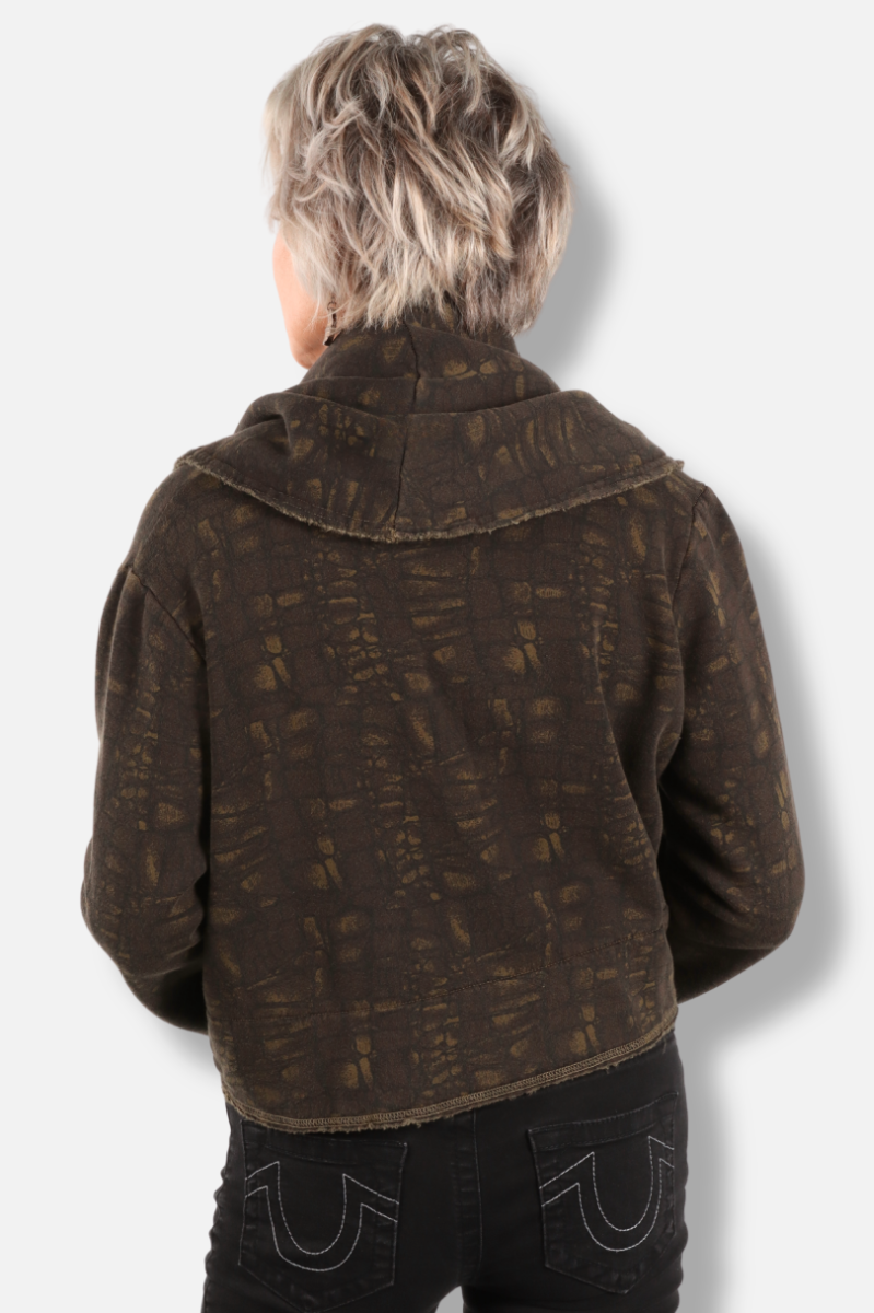Crop Wrap Coat - Jasper Tortuga Print 