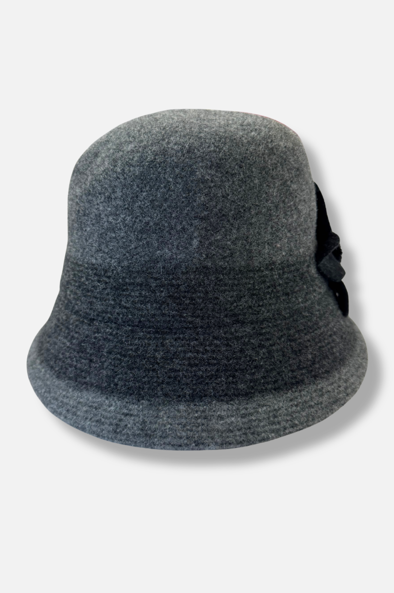 Adjustable Cloche Hat - Grey