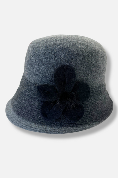 Adjustable Cloche Hat - Grey