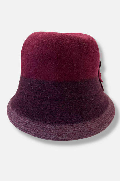 Adjustable Cloche Hat - Wine
