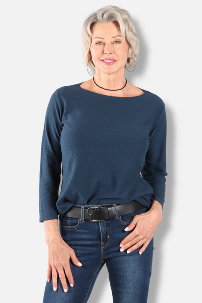 3/4 Sleeve Boatneck Tee - Etan