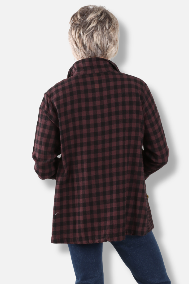 Placket Gusset Shirt - Chicory Check