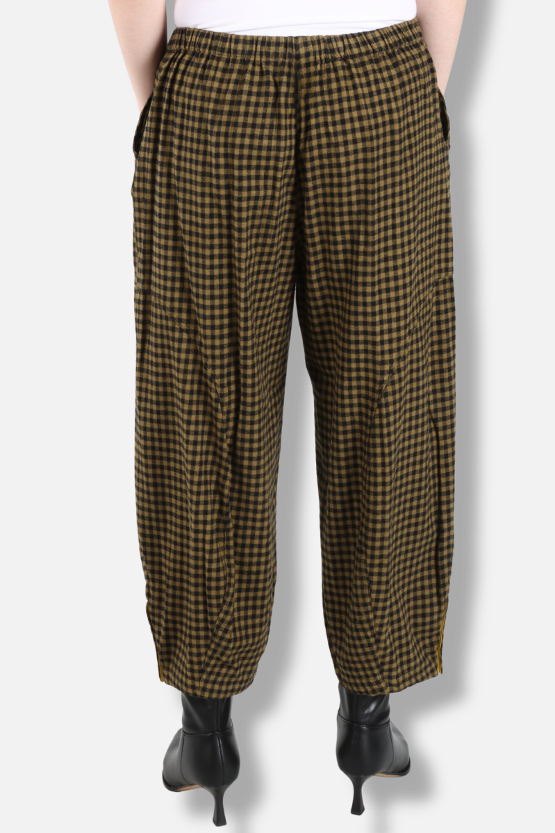 Doreen Snap Pant - Olive Check