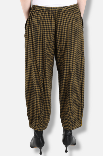 Doreen Snap Pant - Olive Check