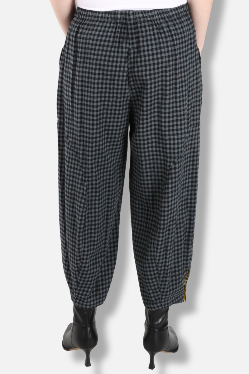 Doreen Snap Pant - Dusty Denim Check