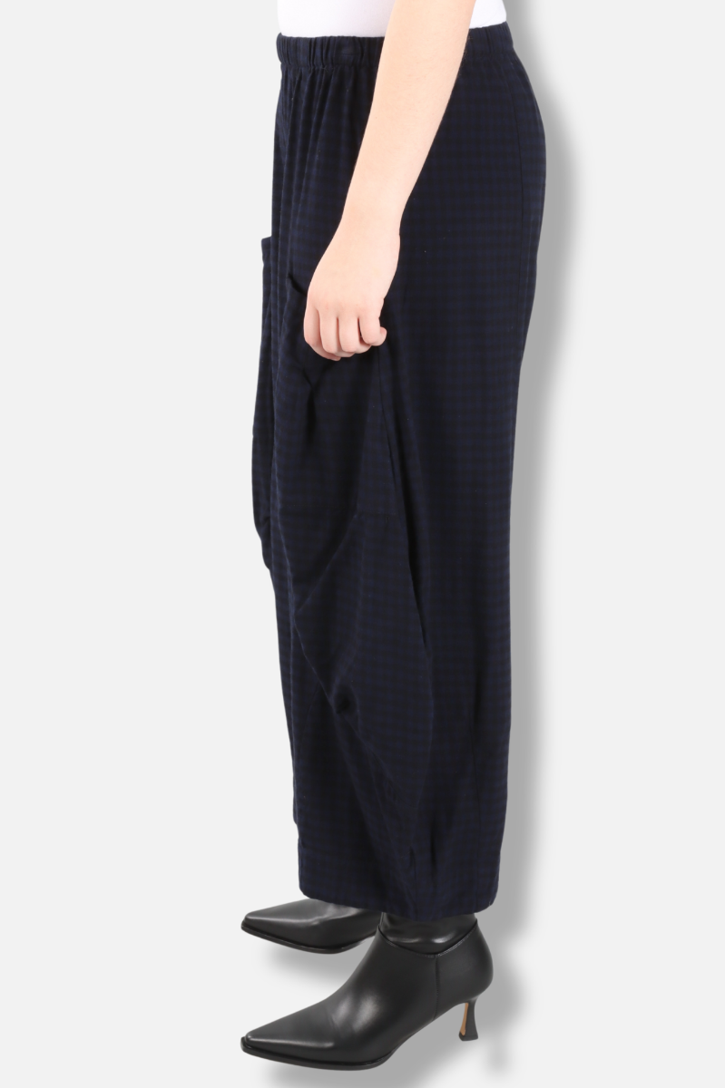 Double Pocket Pant - Indigo Check